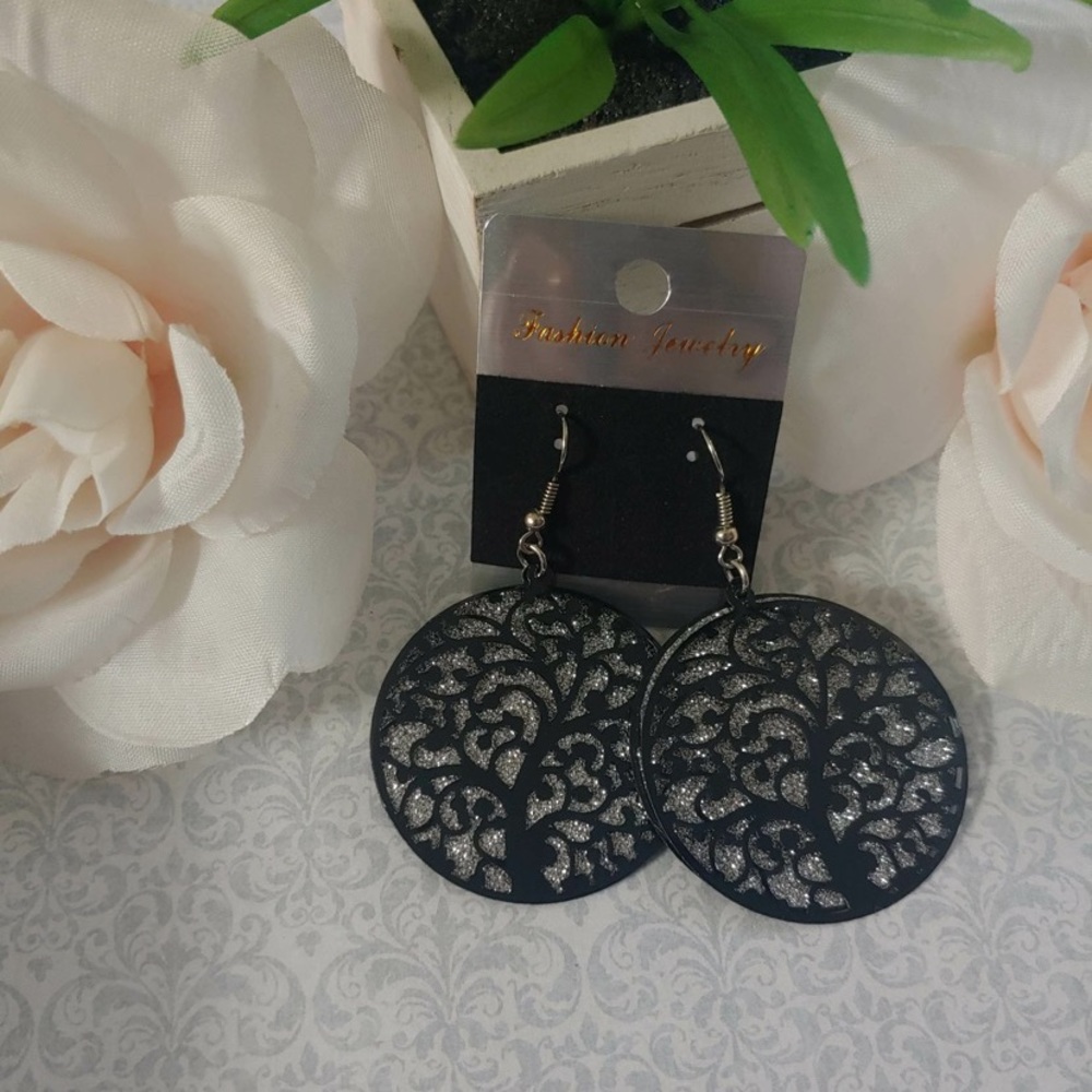 Fashion Jewelry Glitter Tree Sparkle Drop Earrings